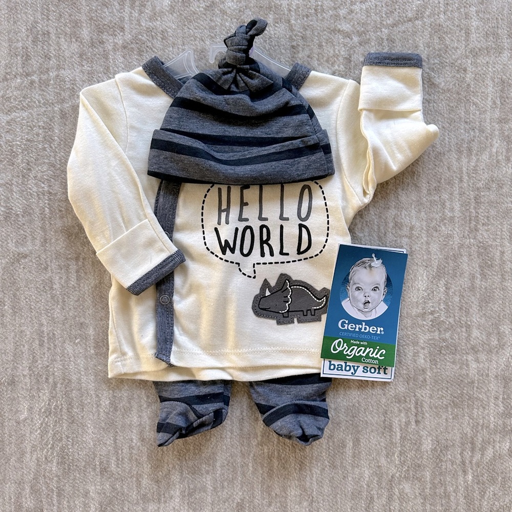 $5 Add-on | Organic Preemie 3 Pc Set | Layette Take Home Gift Set